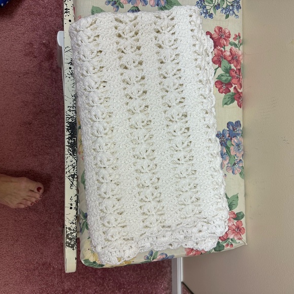 Two hand crocheted outfits with a One crocheted blanket
With a Pearl White Yarn - Picture 16 of 16